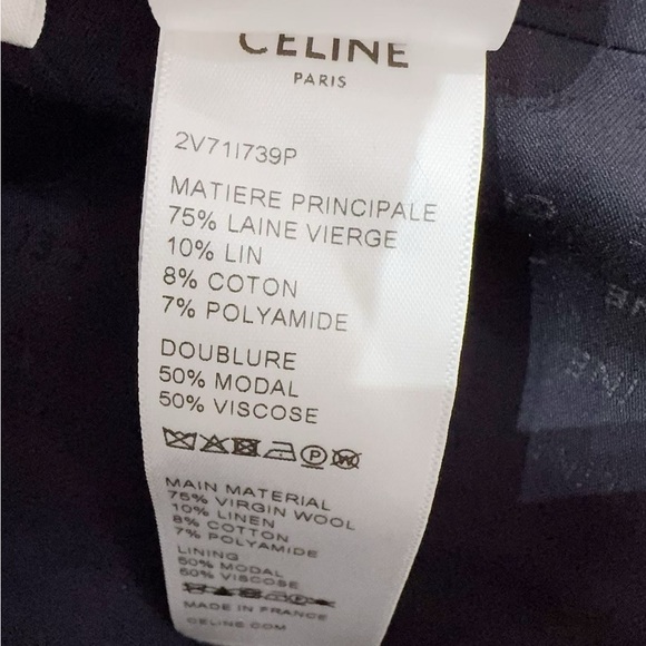 Authentic Celine Dark Blue Textured Blazer - Picture 5 of 9